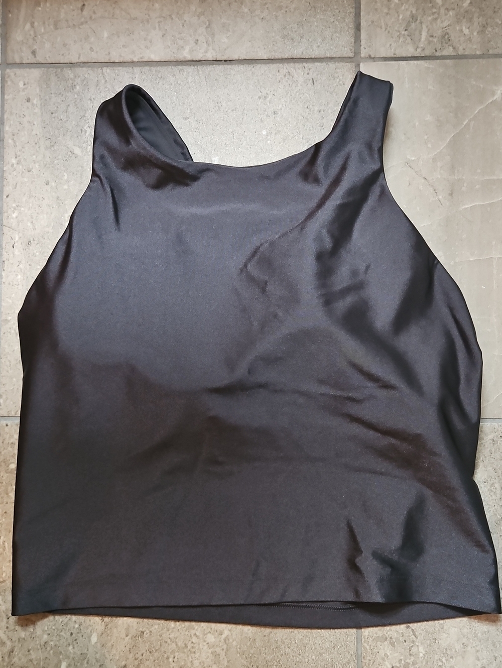 Athleta Concious Crop Top Black Shimmer Size Large, Like New